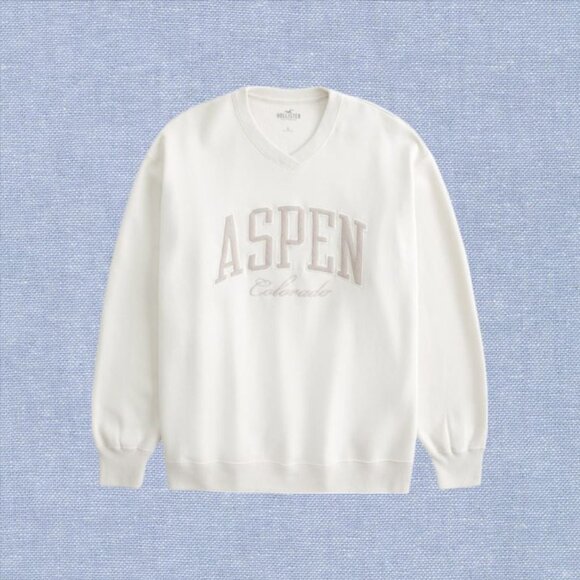 Hollister Tops - Hollister Aspen Colorado Soft Oversized V Neck Sweatshirt Size S